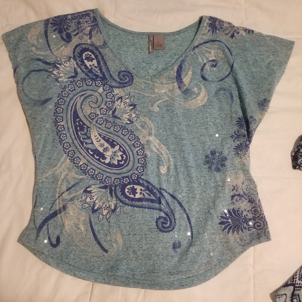 Blue paisley shirt